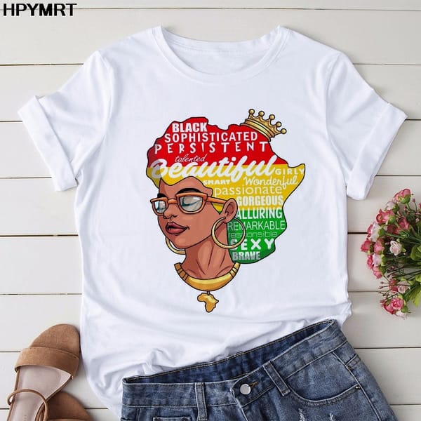 2020 New Summer Black Girl Printed T-shirt Women's Harajuku Female T Shirt Melanin Tee Shirt Femme Tops Clothing Fashion Tshirt