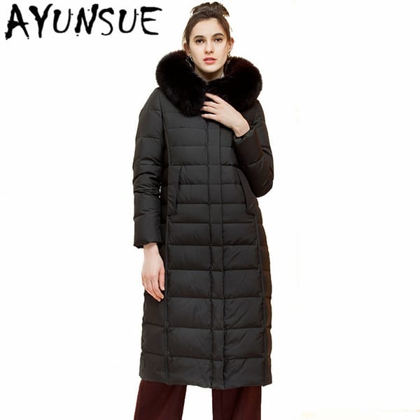AYUNSUE Natural Fox Fur Hooded Women's Winter Down Jacket Woman 90% Duck Down Coat Female Thick Warm Down Parkas Clothing 2020 8