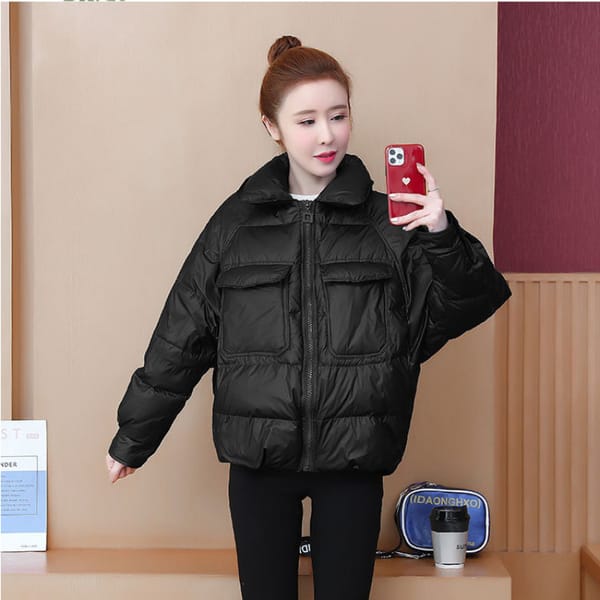 Women's shiny down jacket winter warmth white duck down jacket parka coat new fashion short loose jacket clothing