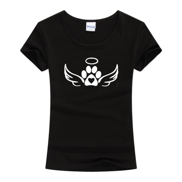 2019 Summer T-Shirt Women Dog Cat Paw Heart Cute Tops Harajuku T-Shirt Female Kawaii short sleeve Women's Cotton Shirt T-shirt