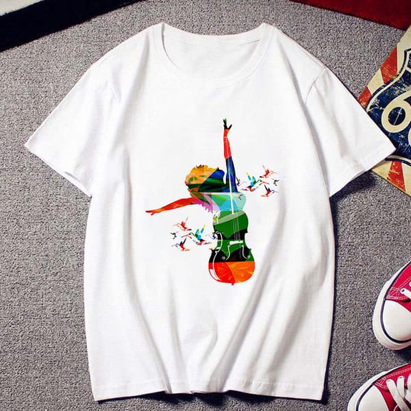 New Harajuku women's T-shirt fashion creative Music printed T shirt summer casual shirt short-sleeved female Tshirt Top Clothing