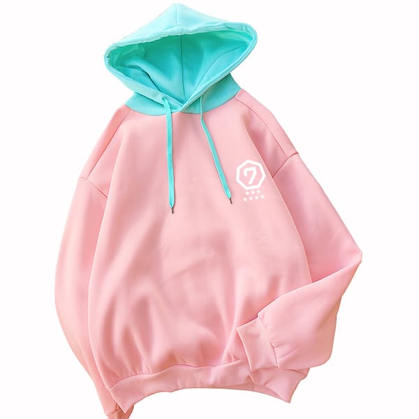 GOT7 Hooded Women's Sweatshirt Korean Fashion Kpop Hit Color Spliced Loose Casual Fleece Harajuku Hoodies y2k Tops Woman Clothes