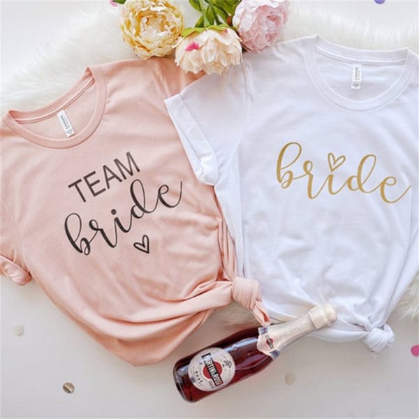 Bachelorette Team Bride T Shirt Wedding Party Ulzzang T-shirt Cato Women's Short Women Tops