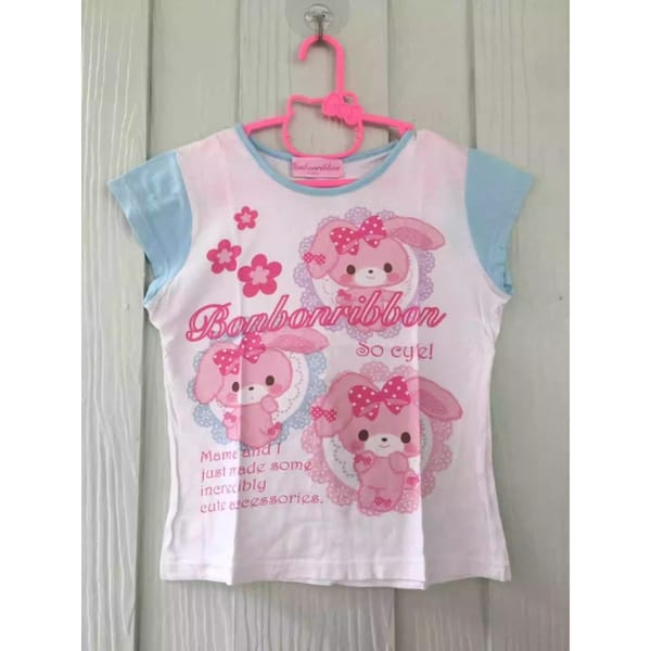 Japanese Cute Vintage Short Sleeve Sweet Rabbit Sweet Cool T Shirt Kawaii Girls Shirt Summer 2024 Y2k Women's Mini Tees