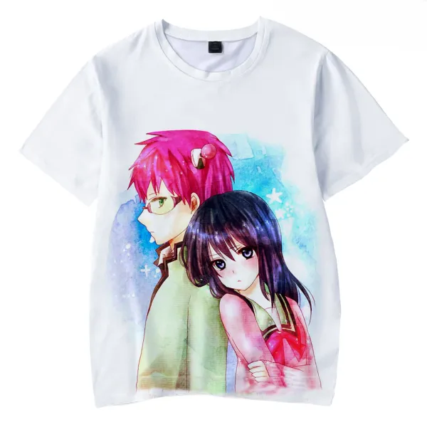 Anime Saiki Kusuo No Sai-Nan Printed Women's T Shirt O-neck Short Sleeve y2k Tee top 2024 Summer Women's Trend Female Clothing
