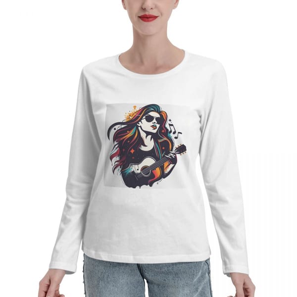 Women's Long Sleeve T-Shirts Stripe, Loose,Art,Pattern Print, Solid Color,Soft,Lightweight,Cool,Crew Neck,Trippy Design White