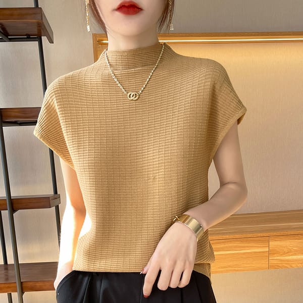 Summer Female T-shirts Short Sleeve Women O-neck Solid Color Fashion Women's Clothing Tee Mock Neck Casual Soft T Shirt