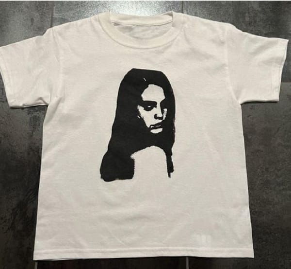 Y2K American retro portrait vintage white cotton short sleeved t-shirt women's China-Chic oversize Spicy Girls' top Trendy brand