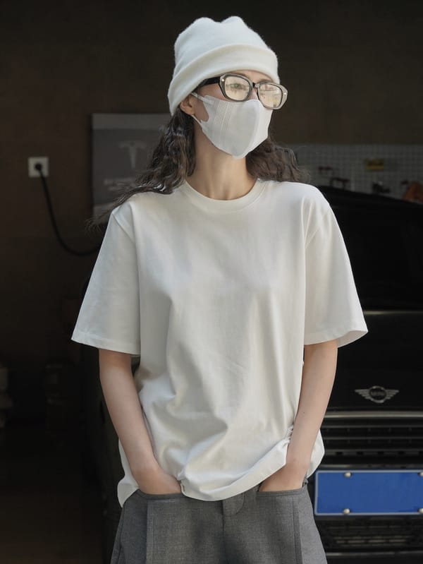 Summer Women's Casual Solid Round Neck Short Sleeve Loose fitting T-shirt