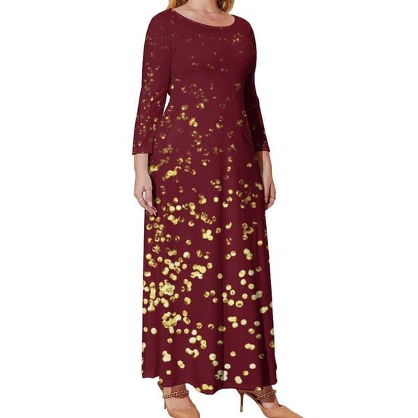 Gold glitter pattern for wedding,valentines day Long Sleeved Dress Women's summer skirt wedding dresses for parties