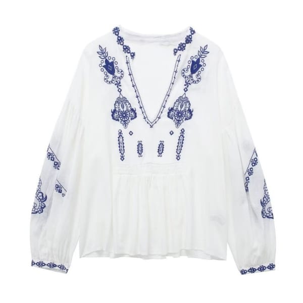 Women's embroidered shirt Summer 2024 new street fashion personality beaded top garment