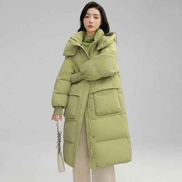 2023 New Trendy Fashion Down Snow Jacket Women's Winter Parka Thicken Hooded Coat Female Long Warm Down Overcoat Casual Clothing