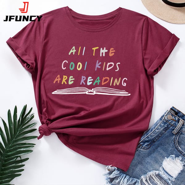 JFUNCY Women's Oversize T-shirt Woman Clothes  Women Top Graphic T Shirt Female Clothing Summer Cotton Short Sleeve Tee