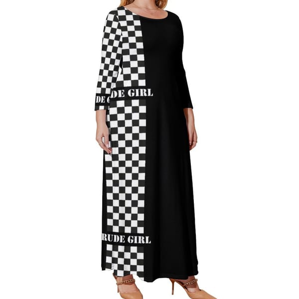 Rude Girl - Two Tone Long Sleeved Dress summer dresses Female dress Women's long dress beach