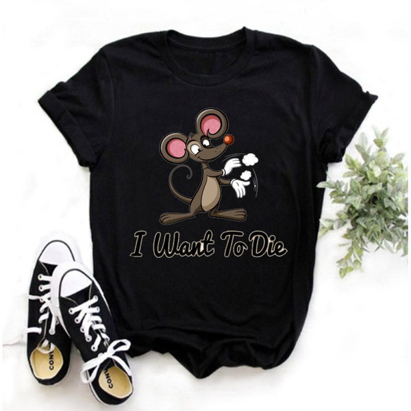 For women's cute printed T shirts, the top kawaii printing, comics, interesting Harajuku