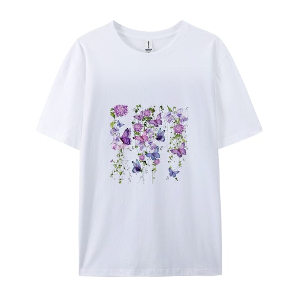 Y2k , Women's Short T-shirt, Single-sided print, Spring/Summer casual, Girls, S-4XL, Flower ,Letter or pattern print,100% cotton