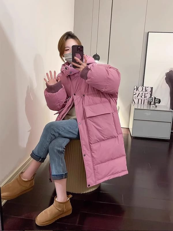 Women Down Jacket Autumn Winter Coat Long Puffer Jacket Thicken Warm Korean Chic Oversized Cold Parkas Snow Women's Clothing