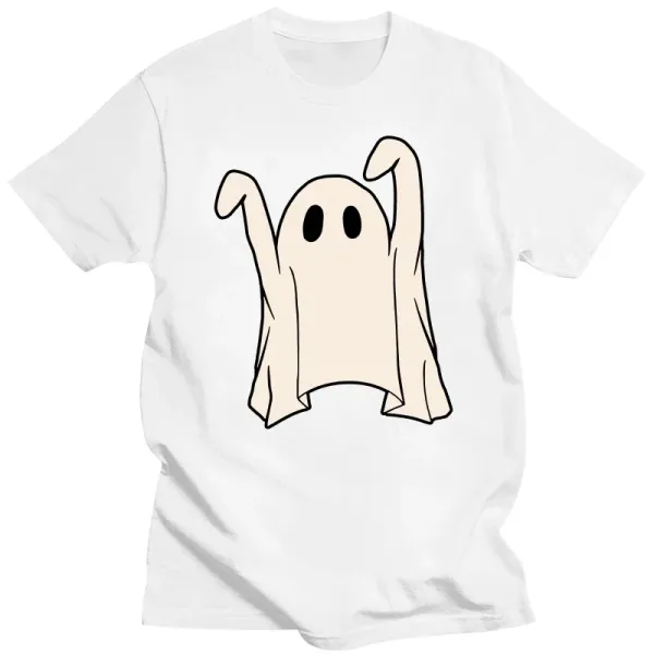 Classic Halloween Ghost Hipster Fun retro fashion trend Summer men's and women's all-purpose crew neck short sleeve T-shirt