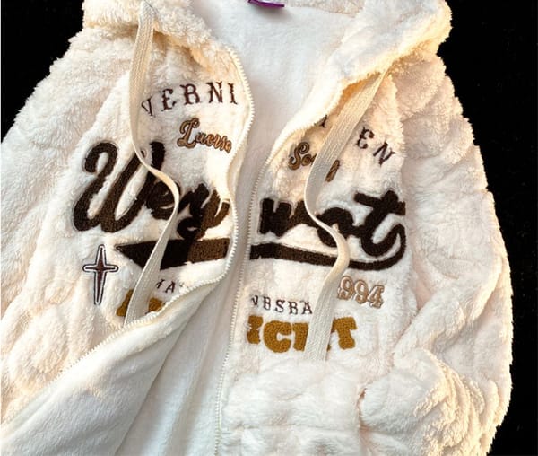 American Y2k Clothes Vintage Lamb Fleece Hooded Zipper Coat Women's Hoodies Niche Couple Couple Lint Thick Cotton Coat
