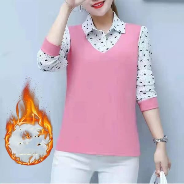 Autumn Women's 2024 New Square Collar Patchwork Fashion Versatile Belly Covering Slimming Long Sleeved Shirt T-shirt Tops