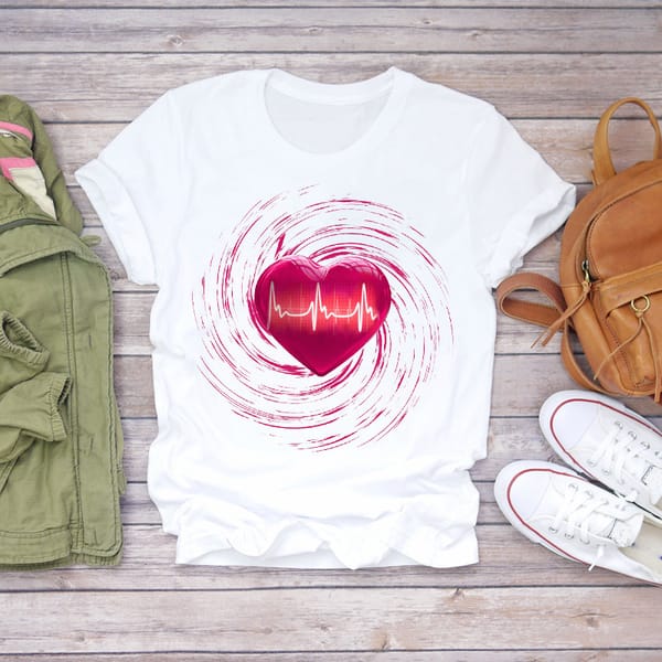 Women's Cartoon Sweet Love Short Sleeve Short Sleeve T-shirt Tops  Oversized T Shirt  Graphic Tshirts