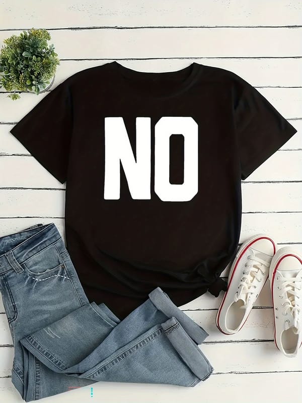 No Letter Graphic Fashion Sports Tee, Short Sleeve Round Neck T-Shirt Top, Women's Activewear