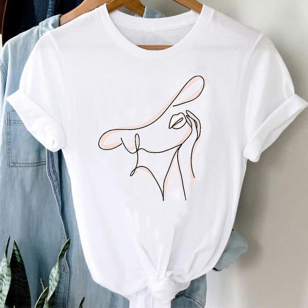 Women's Short-sleeved T-shirt Fashion Printed Base Aesthetic Clothes  Vintage  Harajuku  Women Clothing  Graphic T Shirts