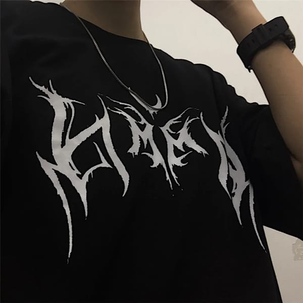 Women's T-shirt Hip-Hop Loose Punk Letter Printing Women Harajuku Oversize Short Sleeve Tops Clothing Vintage 50110