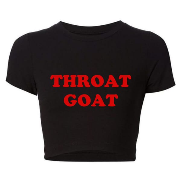 Throat Goat Women Cropped Top Funny Letters Printed Women's T Shirt Summer Fashion Graphic Tee Baby Tee Gothic Clothes Y2k Tops