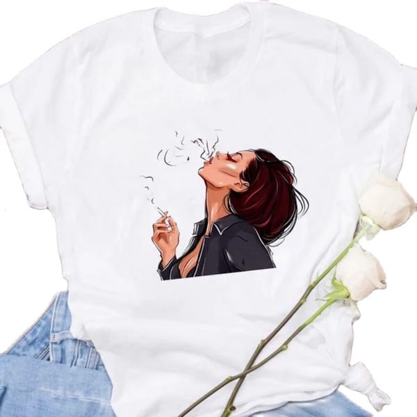 Fashion Wholesale Summer City Girl White Women's Casual Printed Vintage T-shirt Round Neck T Shirt Women Clothing  Y2k Tops