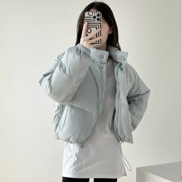 Short Solid Color New Casual Down Bread Clothing Jacket for Women's Winter Coat White Duck Women F276