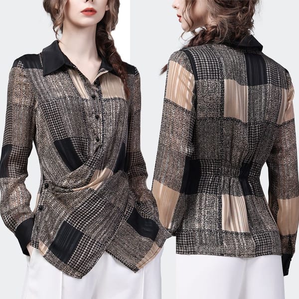 2023 Summer New Simplicity Lapel Elegant Drawstring Slim Long Sleeve Button Casual Vintage Commute Women's Clothing Top Blouse