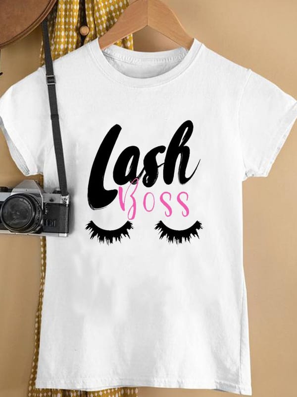 Ladies Print T Clothing Eye Lashes Make Up Cute Sweet Short Sleeve Graphic Tee Clothes Summer Female Fashion Women's T-shirts