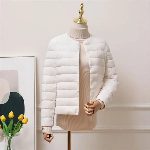 New Autumn Winter White Duck Down Coats Middle-aged Women's Thin Warm Down Jacket Coat Mother Clothing Long Sleeve Down Parkas