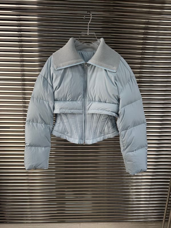 Women's Clothing Woolen large lapel splicing fake two-piece short down jacket Autumn Winter New  No.2