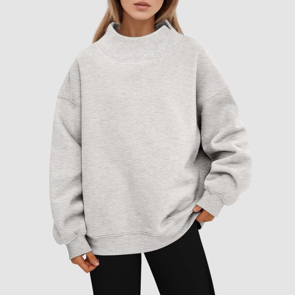 Women Oversized Sweatshirt Turtleneck Pullover Long Sleeve Top Korean Autumn Clothes Women'S Autumn Clothing Aesthetic Hoodie