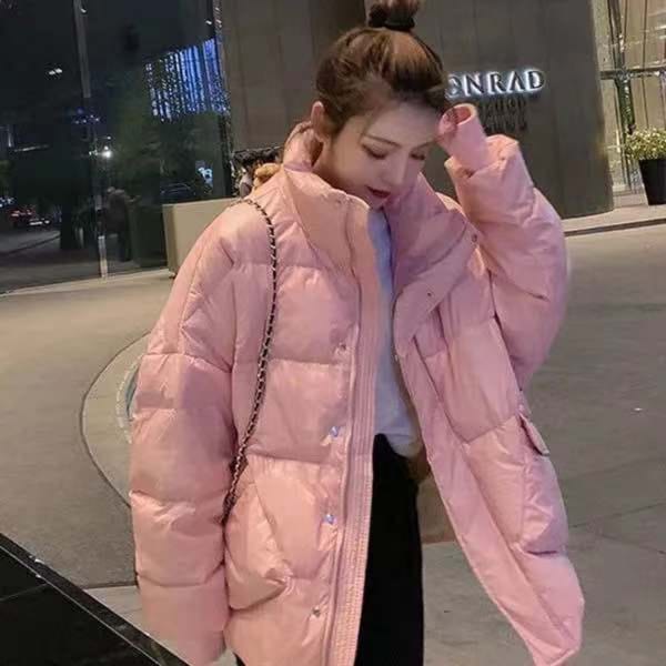 Winter Down Jacket Solid Color  Women's Loose Large Warm  Coat White Duck  Coats Streetwear Womens Clothing Q510
