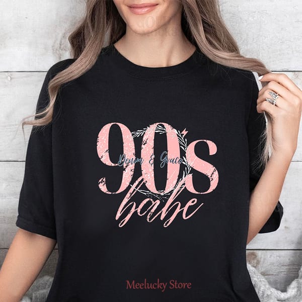 90s Baby Soft and Beautiful Printed Summer Women's T-shirt, Korean Loose Style, Pure Cotton and Comfortable