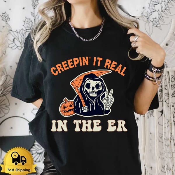 Halloween Printed Short Sleeved Trendy Summer Fashion Versatile Women's T-Shirt Printed Cartoon Pattern Basic Black T-Shirt