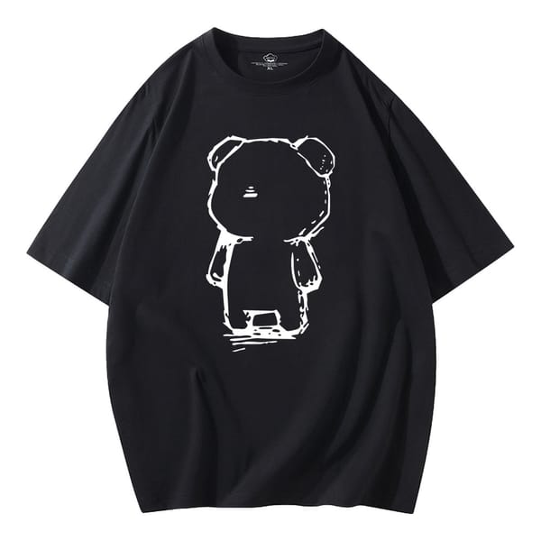 2024 Spring Summer New Men's T-shirts Harajuku Kawaii Cartoon Bear Print Casual Round Neck Women's Short-sleeved Tops
