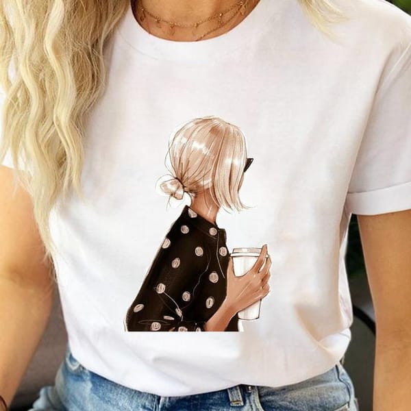New Hot Selling Fashion City Girl Print Women's Crew-neck T-shirt Oversized T Shirt Tops Harajuku Aesthetic Clothes Tee Clothes