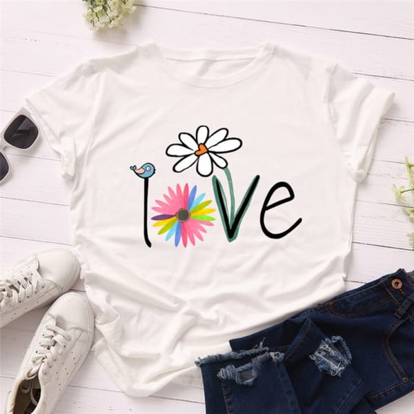 Spring/summer Short-sleeved Women's T-shirt Leopard Print Love Series Printed Women's T-shirt Aesthetic Clothes  Graphic Tshirts