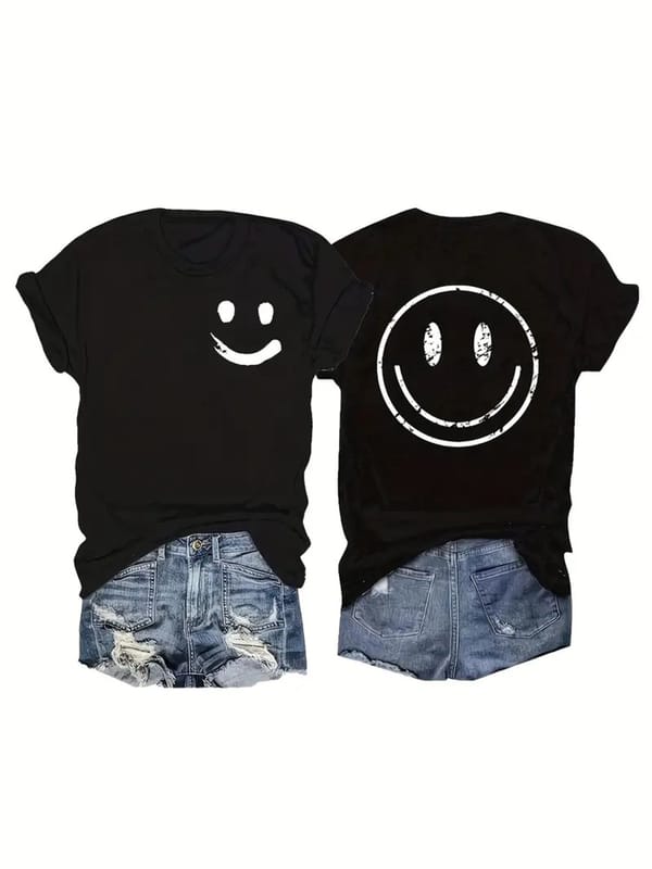 Women's Fun Hip Hop Print T Shirt 2024 Hot New Spring Summer Casual Round Neck Short Sleeve Breathable Short Sleeve Tops Women's