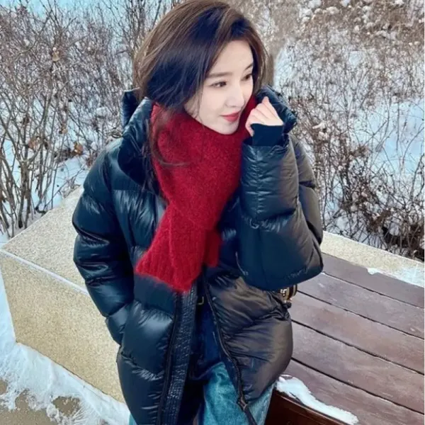 Ultra Light and Thin White Duck Down Jacket for Women's Clothing 2024 Autumn Winter Solid Color Hooded Warm F224