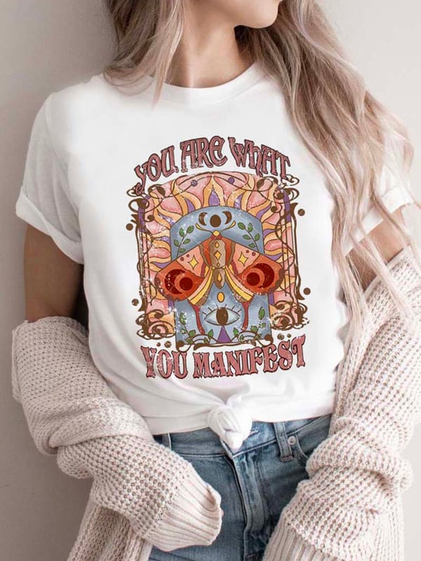 Sweet Style Printed T-Shirt Clothing Women's T-Shirt Short Sleeved 90s Kawaii Women's Casual Fashion Women's Pattern T-Shirt.