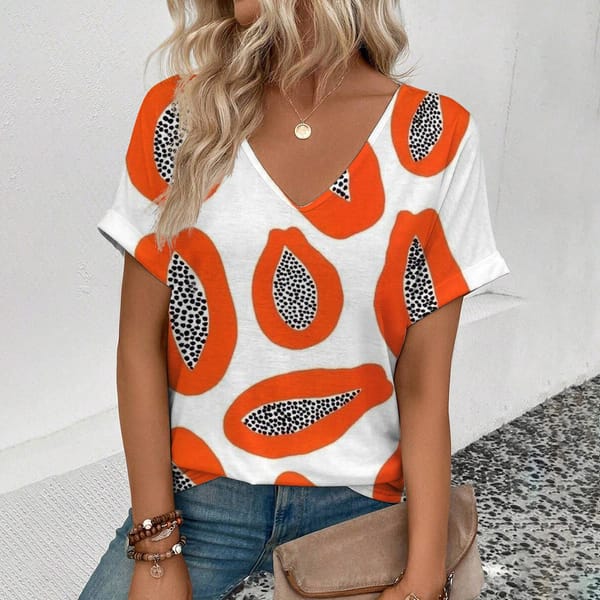 Funny Fruit Print Women T-Shirt Fashion Short Sleeve T-Shirt Summer Women's Leisure T-Shirt Funny Top Oversized Female Clothing