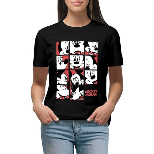 Fashion Disney Mickey Mouse T-shirt Y2k Women's Clothing Summer Casual Kawaii T Shirts Clothes