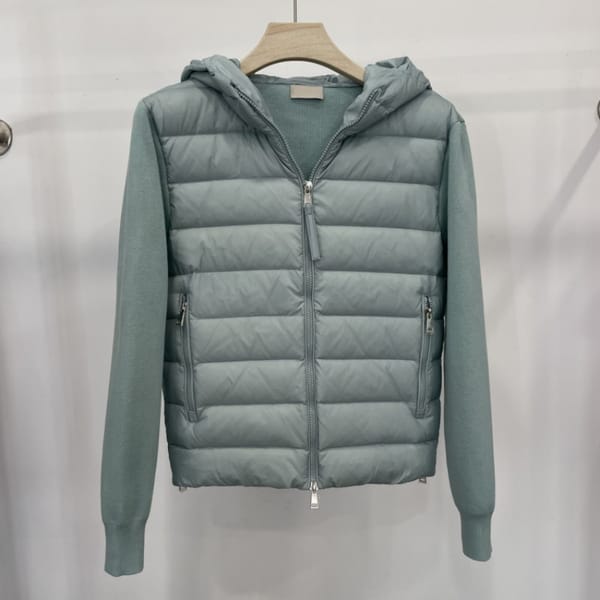 Women's Clothing Hooded knitted patchwork down jacket Winter New  NO.3