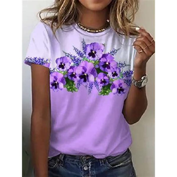 Women's T-Shirt Summer Fashion Short Sleeved Casual Top Loose Breathable Micro Elastic Round Neck T-Shirt Women's Clothing Tee