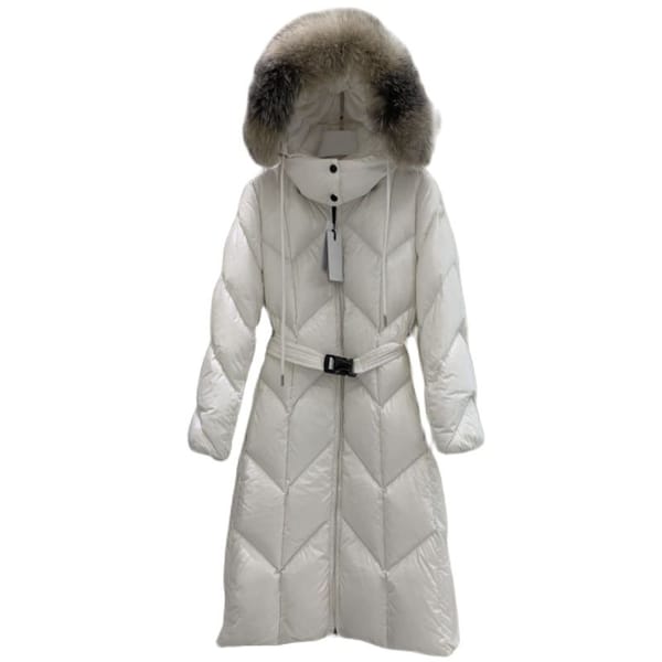 Women's Clothing Fox fur collar belt accessories hooded down jacket Winter New  NO.3